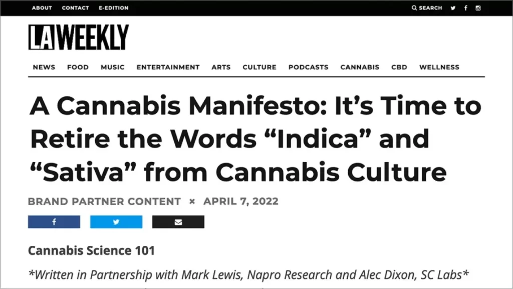 A Cannabis Manifesto: It's Time to Retire the Words Indica and Sativa from Cannabis Culture