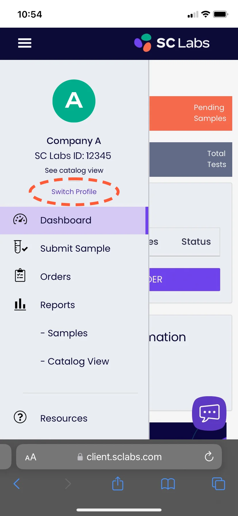 CSP: Toggle Profile (mobile)